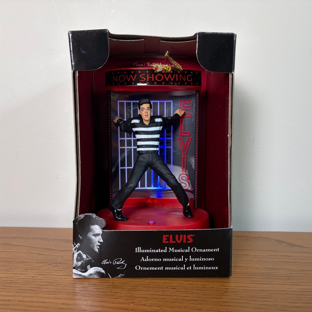 Elvis Presley Jailhouse Rock Illuminated Musical Christmas Ornament